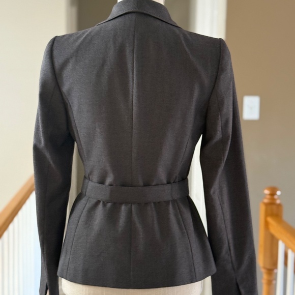 Calvin Klein Blazer In Gray, Belted Single-Breasted Size 2 - Picture 4 of 7